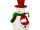 Schneemann "Candy", mit Zylinder, rot/weiss/grün, 23 x 23 x H 47cm