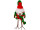 bird "candy", with hat, red/white/green, 12 x 7 x h 17cm