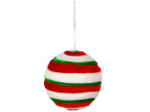 Christmas bauble “candy”, red/white/green, Ø 13cm
