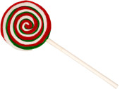 Lolly "Candy", rot/weiss/grün, 12 x 2 x H...