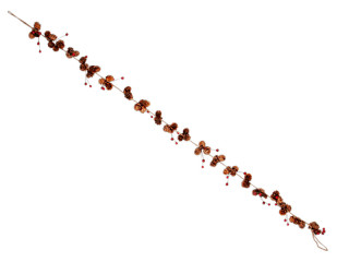 pine cone garland with berries, brown/red, l 140cm