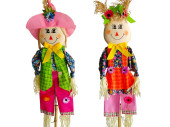 scarecrow pair large, h 152cm, colorful, on stick, set of...
