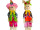 scarecrow pair large, h 152cm, colorful, on stick, set of 2 pcs.