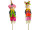 scarecrow pair large, h 152cm, colorful, on stick, set of 2 pcs.