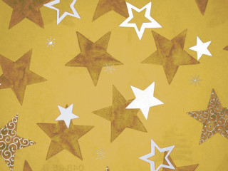 papier cadeau "mer détoiles", 70cm x 50m, or