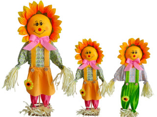 paire dépouvantails "tournesol" autonome, lot de 2, couleurs mélangées, diff. tailles