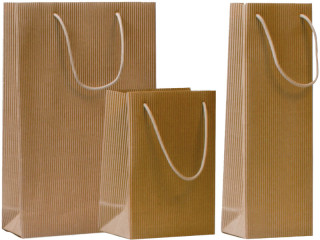 carrying bag "corrugated cardboard", natural, var. sizes