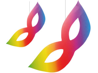 mask "rainbow”, cardboard, double-sided, var. sizes