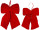 bow “velvet”, red, various sizes