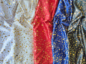 fabric “stars”, satin polyester, w 150cm,...