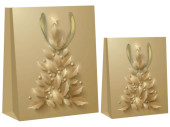 Geschenktasche "Ilex-Blätter", gold-matt,...