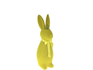 Hase mit Krone, beflockt, grün, 10,5 x 9 x H 29cm