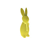 Hase mit Krone, beflockt, grün, 10,5 x 9 x H 29cm