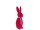 lapin avec couronne, floqué, rose vif, 10,5 x 9 x h 29cm