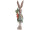bunny boy with carrot, standing, natural/green, 11 x 8 x h 44cm