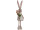 bunny girl with flower, standing, natural/green, 11 x 8 x h 44cm