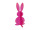 lapin en carton, pliable, rose vif, h 27cm, Ø 13cm
