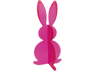 rabbit made of cardboard, foldable, pink, h 40cm, Ø 18,5cm