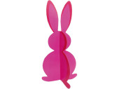 Hase aus Karton, faltbar, pink, H 40cm, Ø 18,5cm