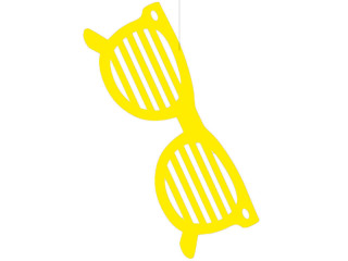 lunettes de soleil XL, carton, 68 x 23 cm, jaune
