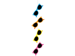 Sonnenbrillen-Hänger 4-tlg. bunt, Karton, B 35 x H 150cm