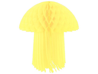 jellyfish made of honeycomb paper, B1, Ø 35 x h 40cm, light yellow