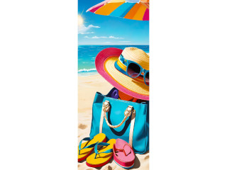 Textilbanner "Strandfeeling", bunt, 75 x 180cm, Schlauchnaht oben+unten