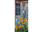 Textilbanner "Sonnenblumen/Tür",...
