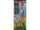 Textilbanner "Sonnenblumen/Tür", grün/gelb/grau, 75 x 180cm, Schlauchnaht oben+unten