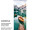 textile banner “boat in alpine lake”, turquoise/nature, 75 x 180cm, tubular seam top+bottom