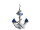 Anker "Maritim", mit Seil, blau/weiss, Holz, klein, 16 x 5 x 33cm