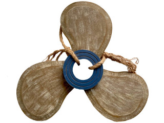 Schiffsschraube mit Seil, natur/blau, Ø 43cm, D 7cm