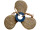 Schiffsschraube mit Seil, natur/blau, Ø 43cm, D 7cm