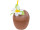 coconut cup with straw, plastic, brown/colored, Ø 12 x h 16cm
