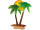 display “Hawaii”, set of 4, cocktail glass, guitar, palm tree, parrot, cardboard, colorful