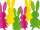 lapin en carton, pliable, diff. couleurs et tailles