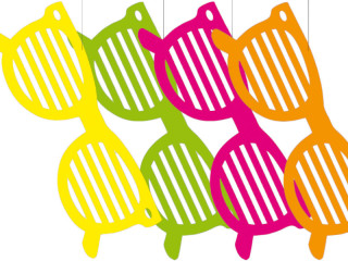 sunglasses XL, cardboard, 68 x 23cm, var. colors