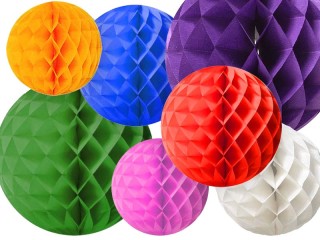Wabenball Papier, schwer entflammbar, versch. Farben und Grössen