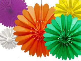 Faltrosette Papier, schwer entflammbar, versch. Grössen und Farben