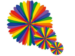 Faltrosette bunt Papier, schwer entflammbar, versch. Grössen
