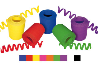Jumbo party streamers blue 1 roll = 5 pcs. at 14mm x 15m