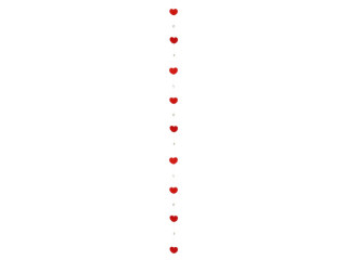 garland "acrylic hearts/fiamonds", red, l 170cm