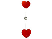 Girlande "Acryl-Herzen/Diamanten", rot, L 170cm