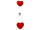 garland "acrylic hearts/fiamonds", red, l 170cm