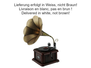 Gramophone, Metall, weiss, 12 x 12 x 27cm