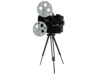 Filmkamera "Movie", Metall, schwarz, 21,5 x 15 x 45,5cm