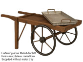 wooden presentation trolley, brown, l 153cm, w 80cm, h 80cm
