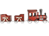 Christmas train with 2 wagons XL, red, metal, l 94 x d 18 x h 28cm