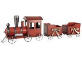 train de Noël avec 2 wagons XL, rouge, métal,...