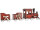 Christmas train with 2 wagons XL, red, metal, l 94 x d 18 x h 28cm